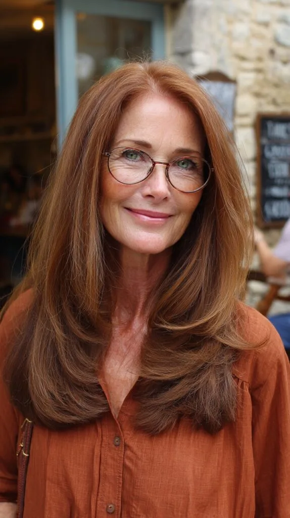 Chic Copper Layered Cut for Mature Women