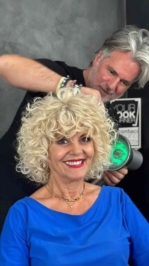 Chic Curly Blonde Bob for Women Over 60