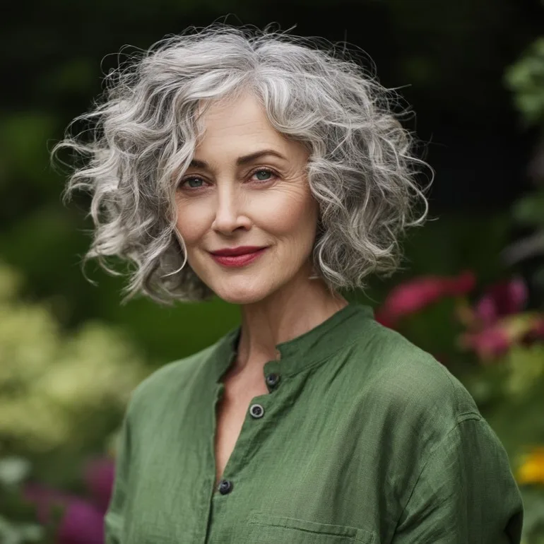 Chic Curly Bob with Soft Layers