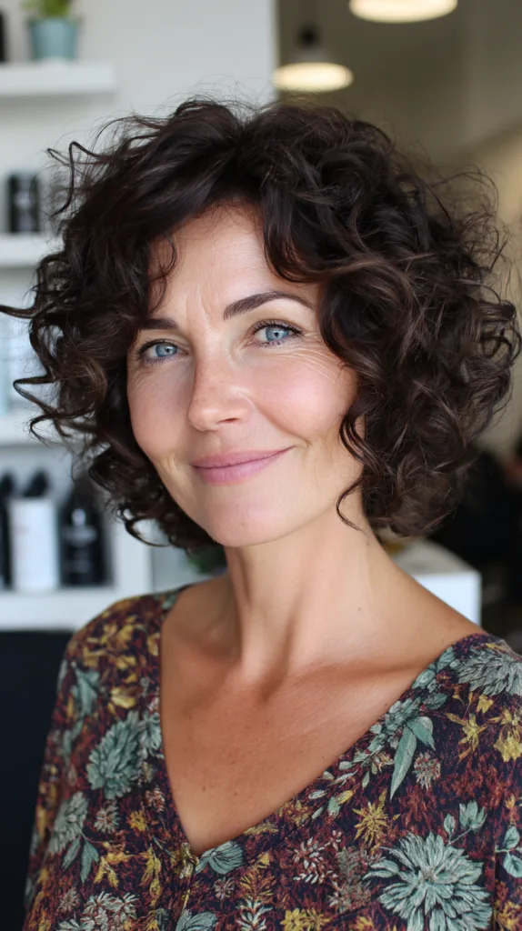 Chic Curly Bob with Soft Movement