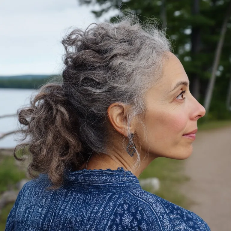 Chic Curly Ponytail with Soft Layers