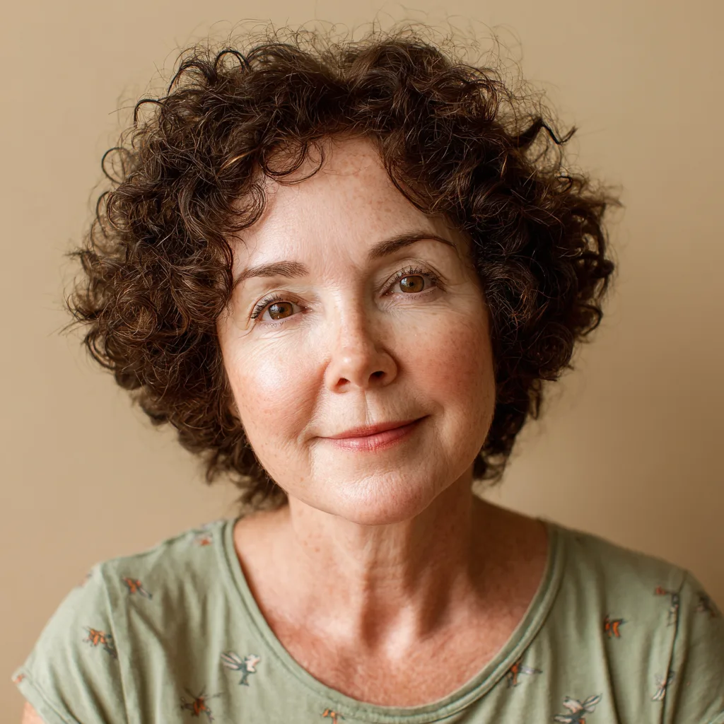 Chic Curly Shoulder-Length Cut with Defined Texture