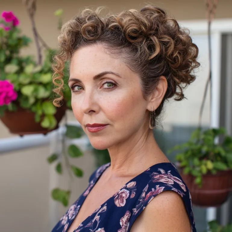 Chic Curly Updo with Defined Curls