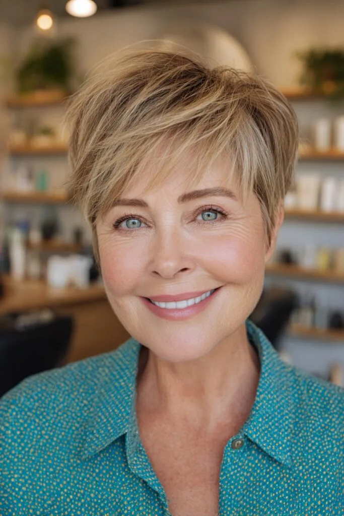 Chic Feathered Pixie Cut with Subtle Highlights