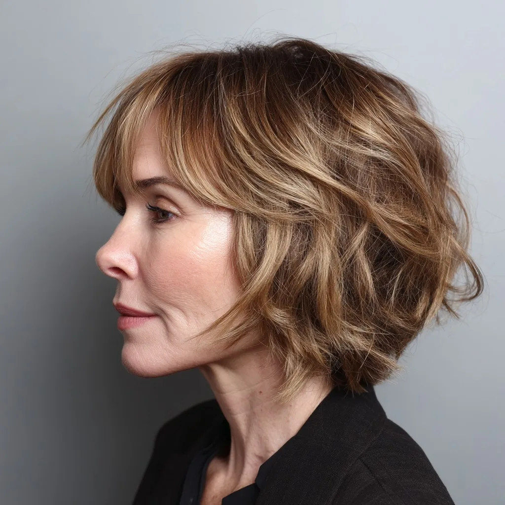 Chic Layered Bob with Soft Bangs
