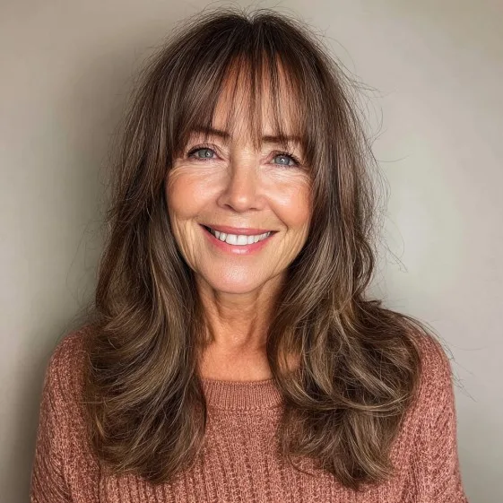 Chic Layered Cut with Soft Bangs
