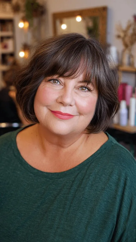 Chic Layered Pageboy Bob with Bangs