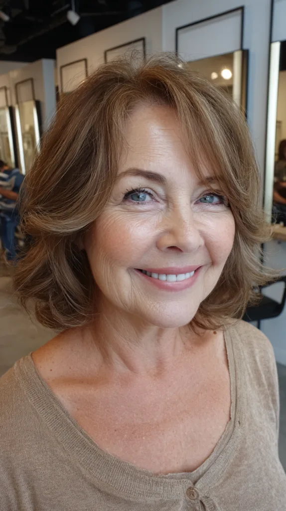 Chic Layered Shag Bob with Subtle Highlights