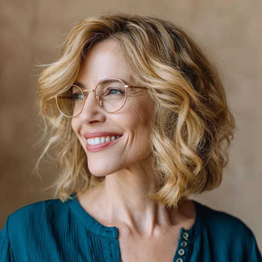 Chic Long Choppy Bob with Defined Curls