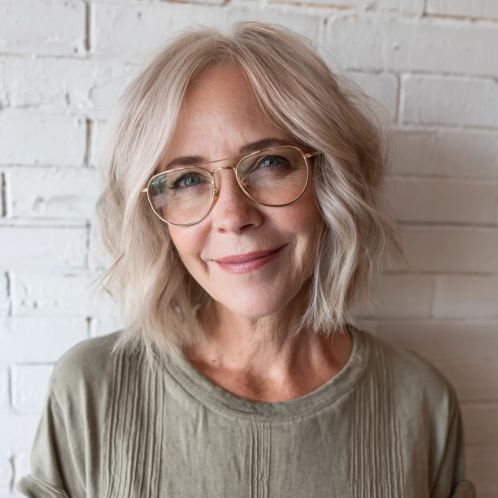 Chic Long Choppy Bob with Soft Waves