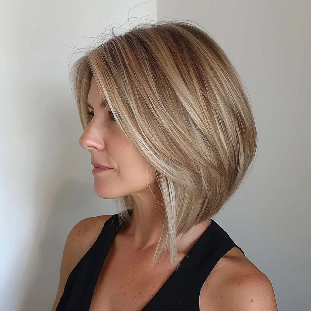 Chic Long Inverted Bob for Women 40+