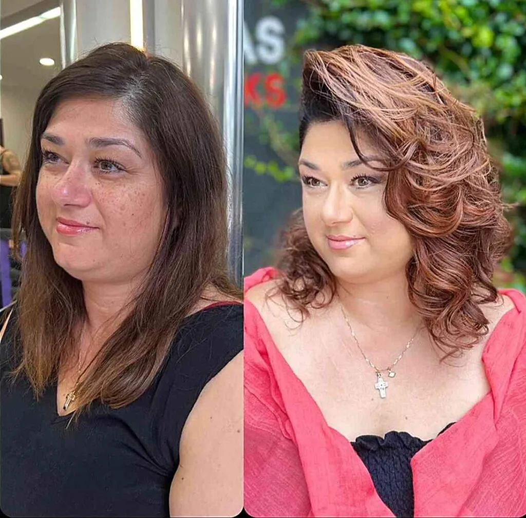 Chic Mid-Length Waves with a Side Part for Women Over 40