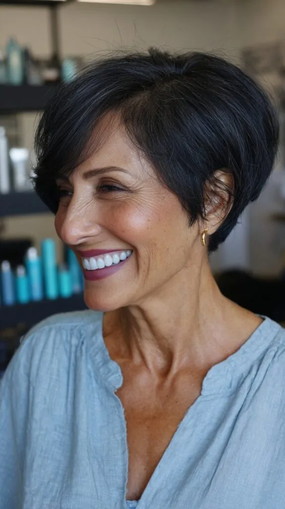 Chic Sapphire Pixie with Tapered Nape