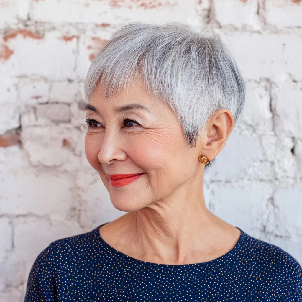 Chic Short Asymmetrical Pixie with Textured Layers