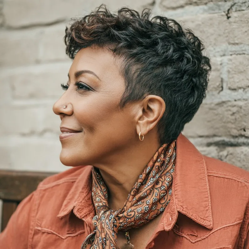 Chic Short Curly Taper with Defined Volume