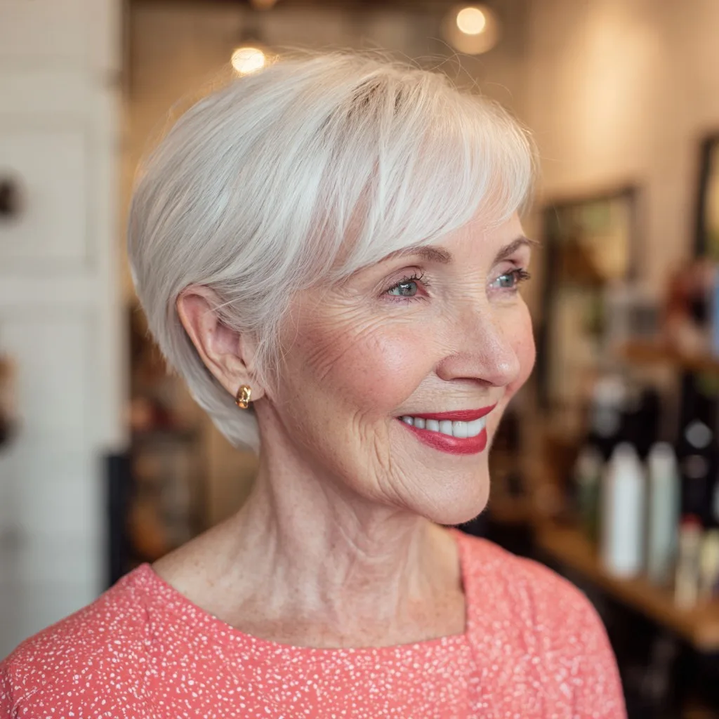 Chic Short Silver Bob with Soft Layers