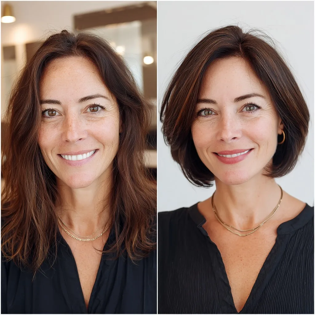 Chic Shoulder-Length Rounded Lob with Subtle Layers