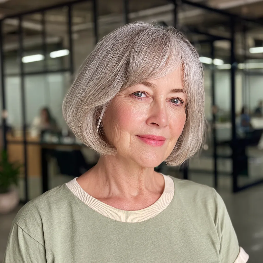 Chic Silver Bob with Soft Rounded Edges