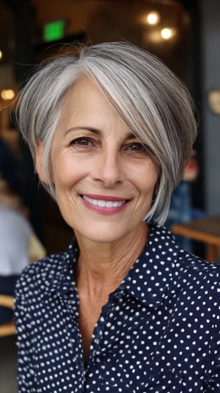 Chic Silver Pixie Bob with Soft Layers