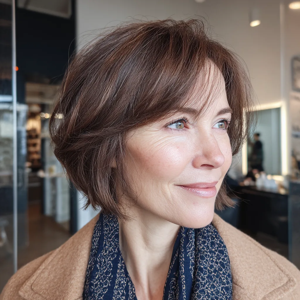 Chic Soft Layered Bob with Subtle Face-Framing Pieces