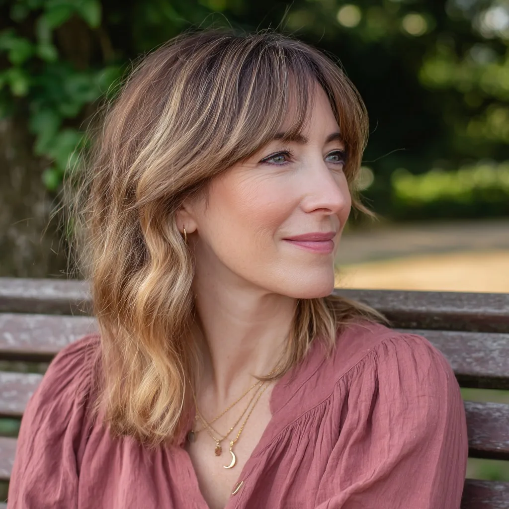 Chic Soft Layered Curtain Bangs for Women Over 40