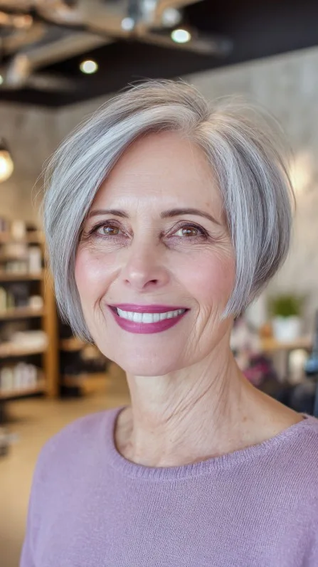 Chic Softly Angled Pixie Bob with Subtle Volume