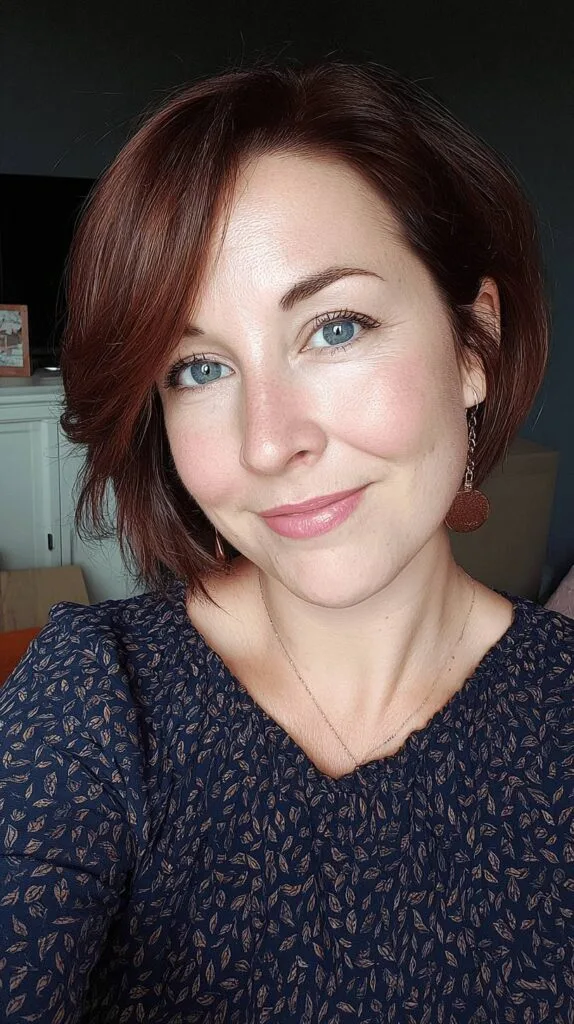 Chic Textured A-Line Bob with Warm Undertones