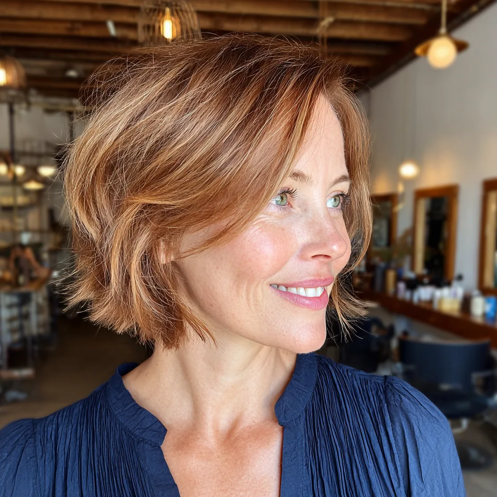 Chic Textured Angular Bob with Subtle Layers