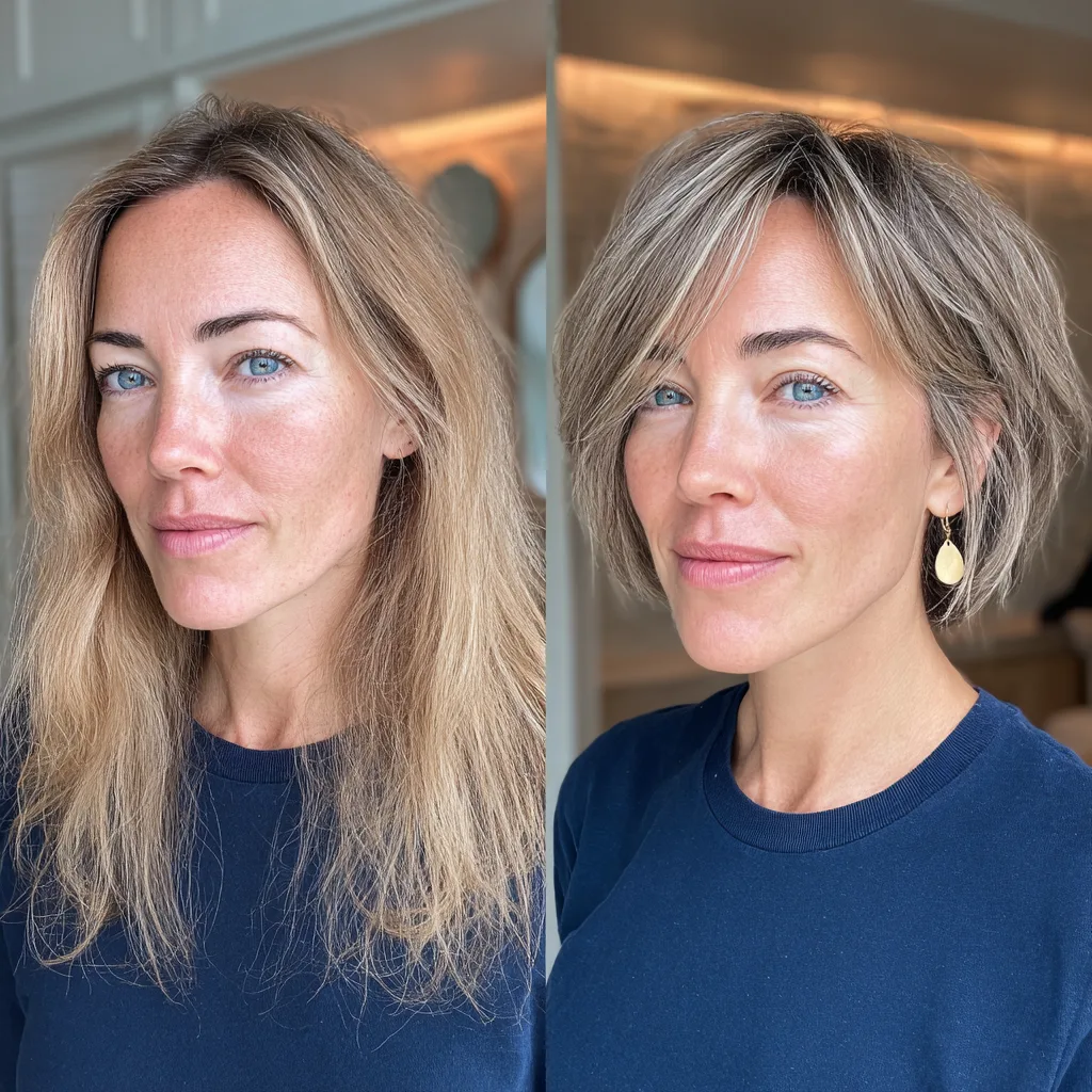Chic Textured Asymmetrical Bob with Soft Layers