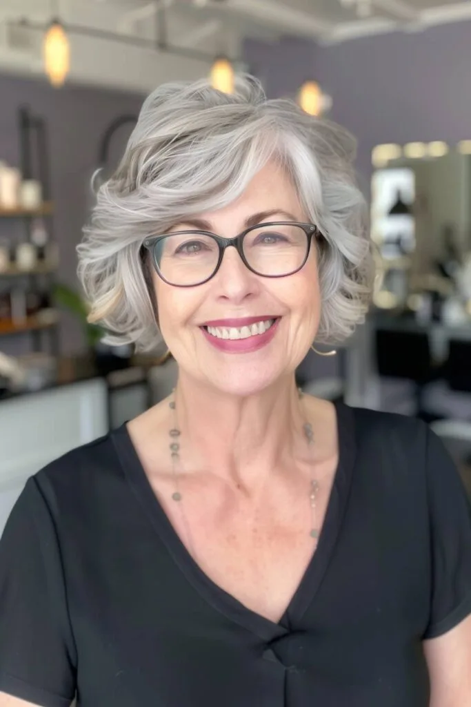 Chic Textured Bob for Women Who Wear Glasses