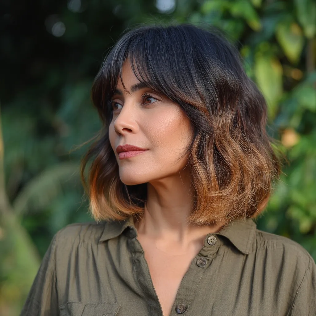 Chic Textured Bob with Face-Framing Bangs