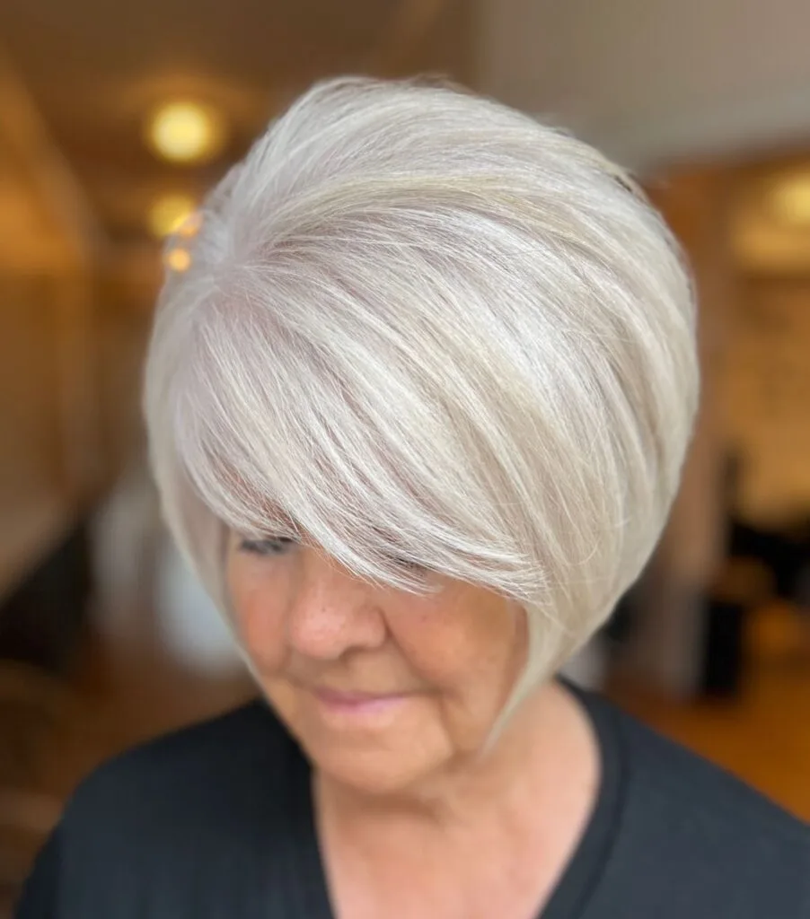 Chic Textured Bob with Side-Swept Bangs