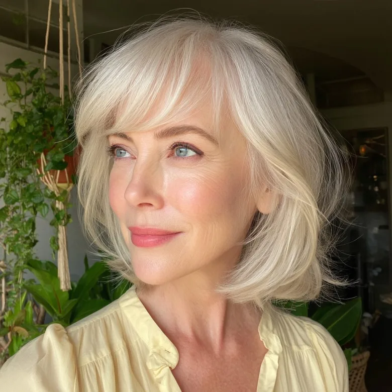 Chic Textured Bob with Soft Bangs