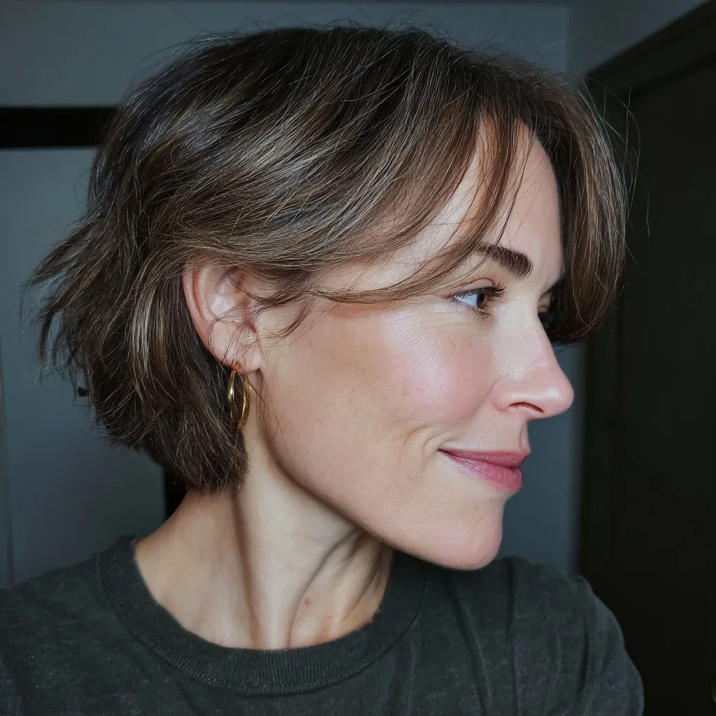 Chic Textured Bob with Soft Face-Framing Layers