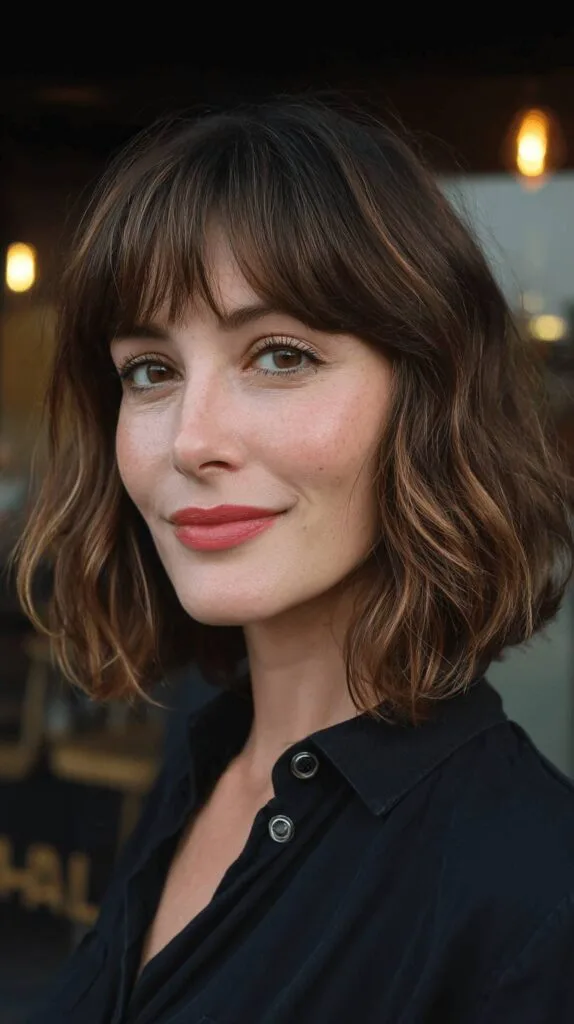 Chic Textured Bob with Soft Fringe