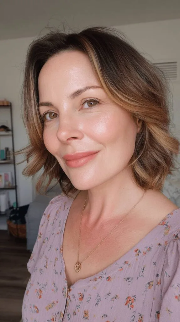 Chic Textured Bob with Soft Highlights