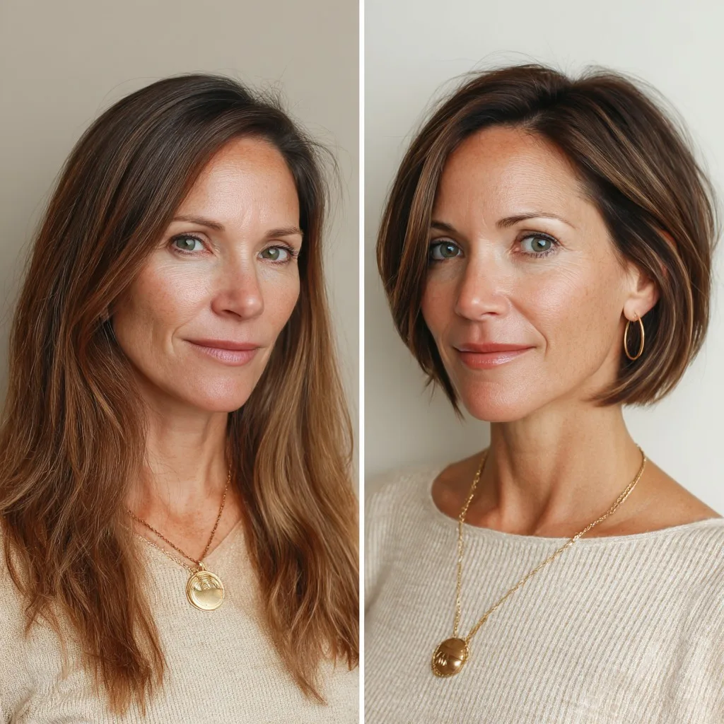 Chic Textured Bob with Subtle Highlights