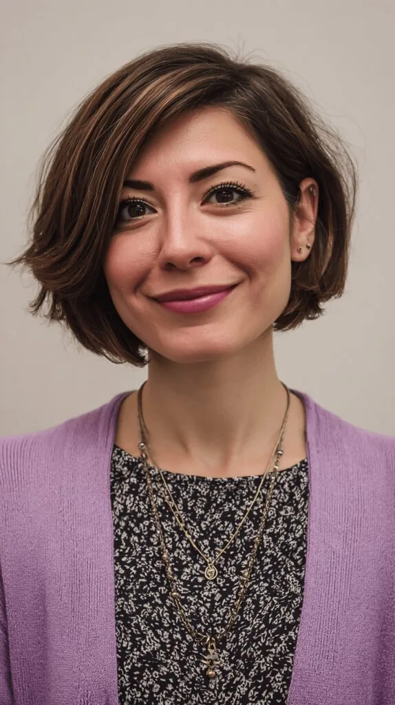 Chic Textured Bob with Subtle Highlights
