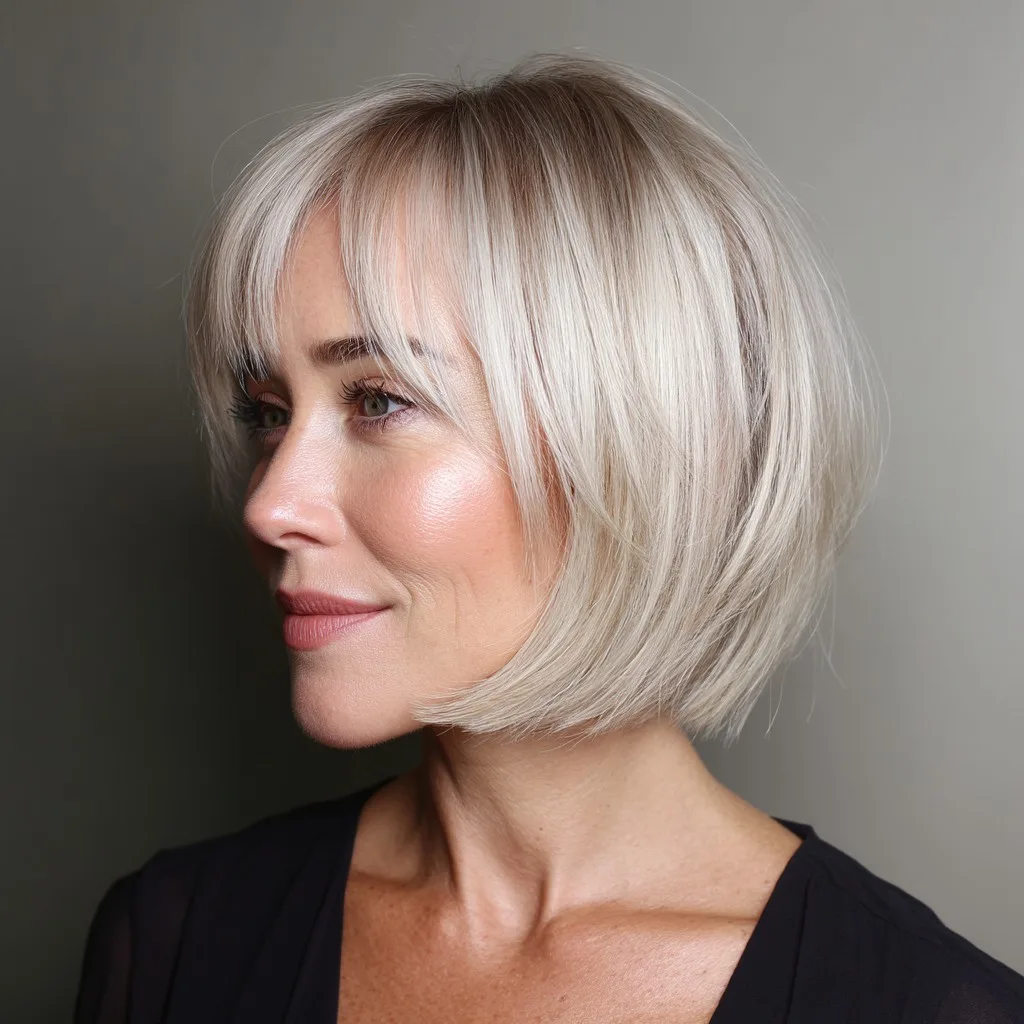 Chic Textured Bob with Wispy Bangs
