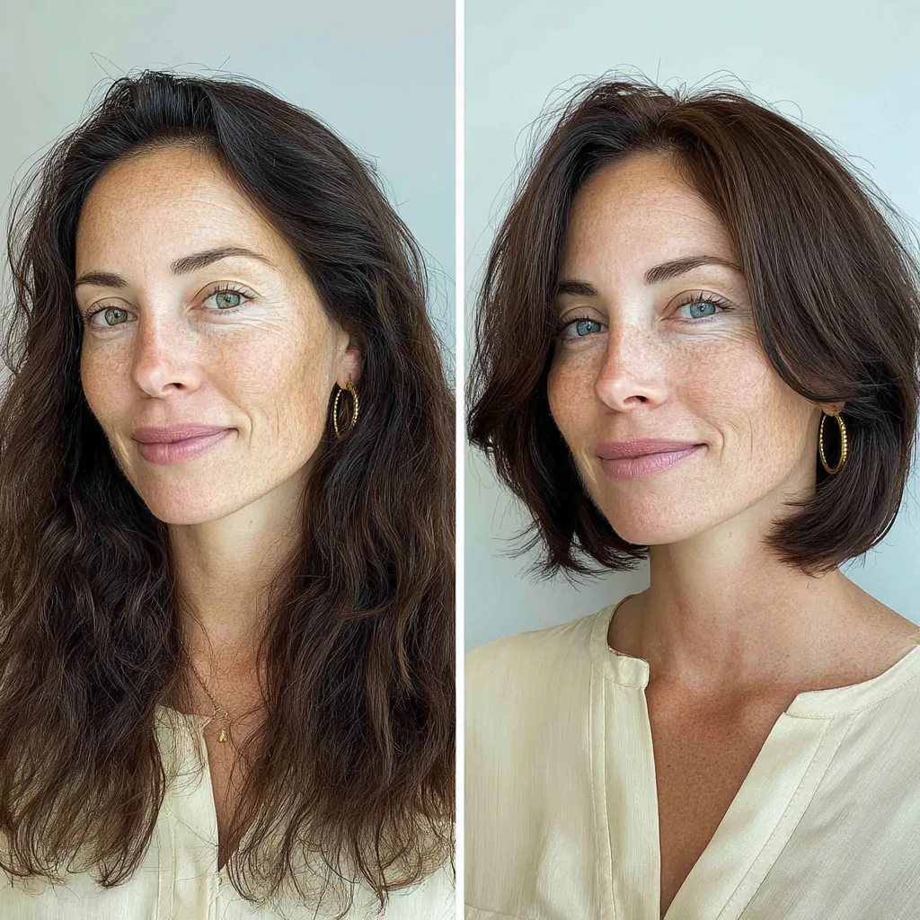 Chic Textured Brown Bob with Soft Waves