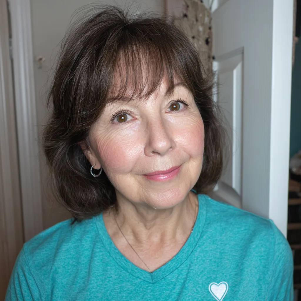 Chic Textured Lob with Soft Bangs