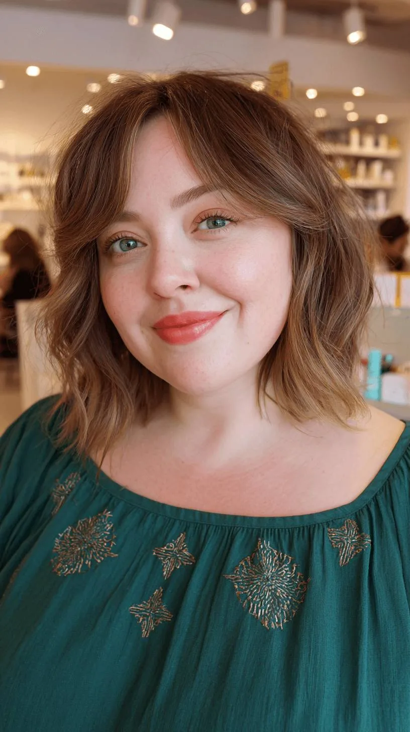 Chic Textured Lob with Soft Waves