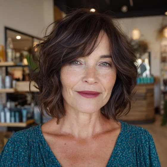 Chic Textured Long Bob with Playful Layers