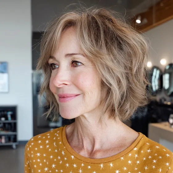 Chic Textured Long Bob with Subtle Layers
