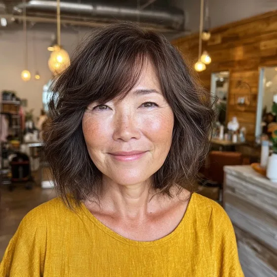 Chic Textured Long Choppy Bob with Soft Volume