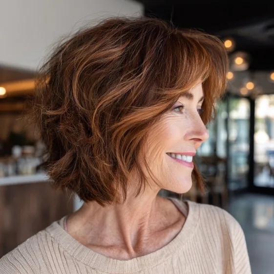 Chic Textured Long Choppy Bob with Subtle Layers