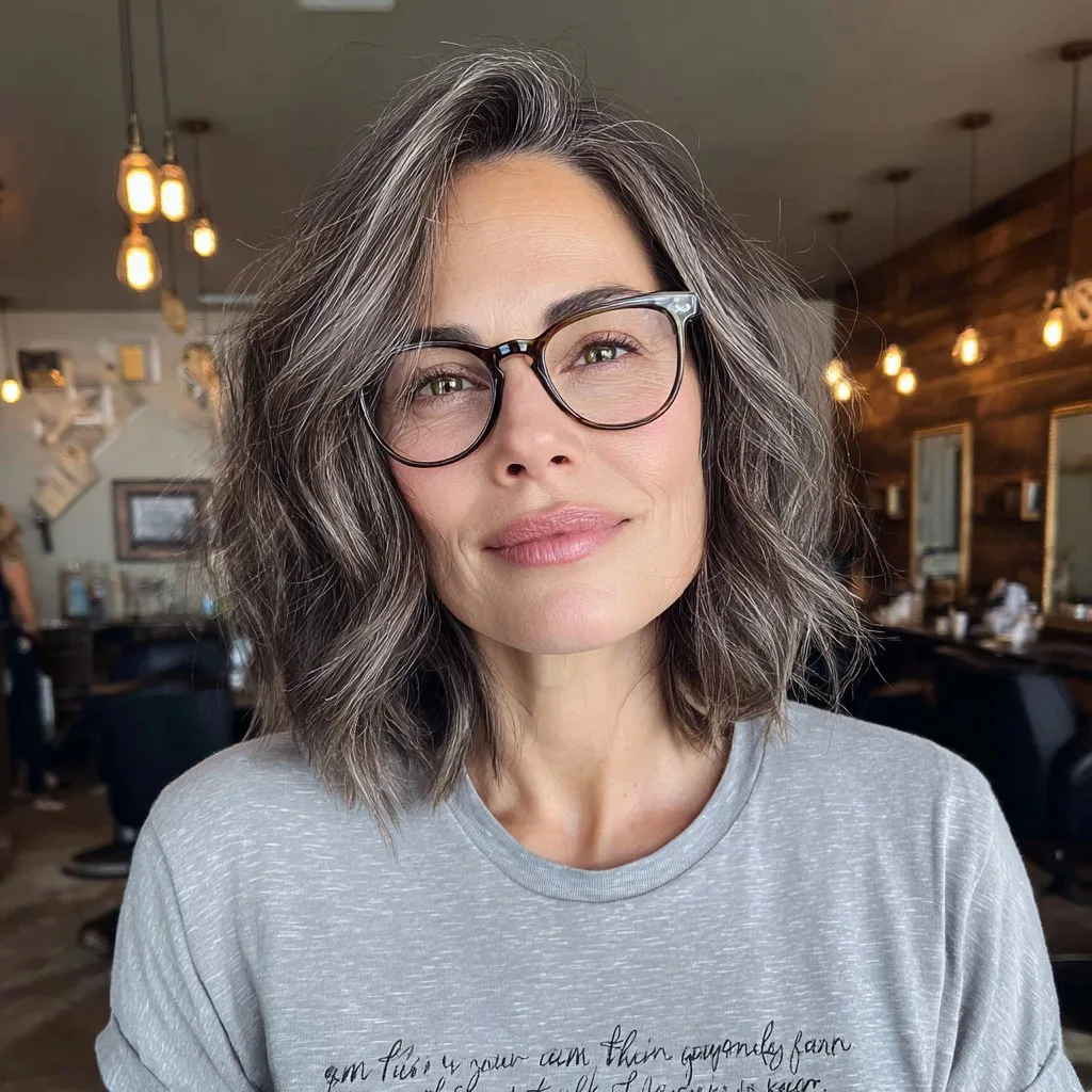 Chic Textured Midi Bob with Soft Waves
