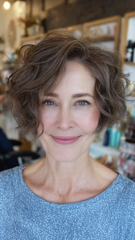 Chic Textured Pixie Bob with Soft Curls