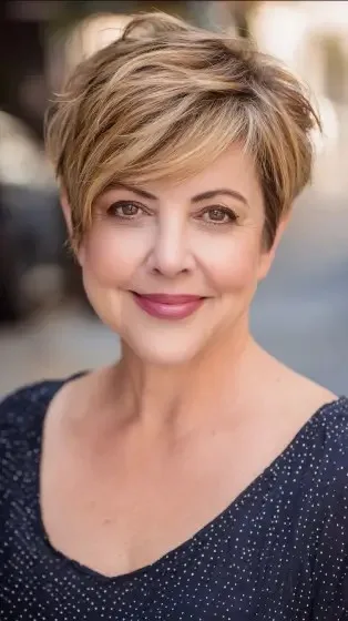 Chic Textured Pixie Cut with Soft Highlights