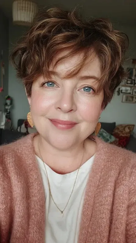 Chic Textured Pixie Cut with Soft Waves